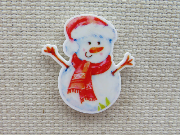 First view of Snowman with Red Scarf and Stocking Hat Needle Minde.