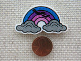 Second view of Spooky Bat Rainbow Needle Minder.