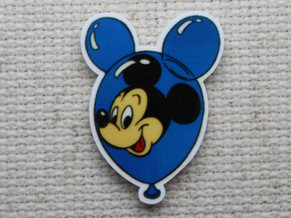 First view of Blue Mouse Head Balloon Featuring Mickey Mouse Needle Minder.