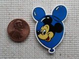Second view of Blue Mouse Head Balloon Featuring Mickey Mouse Needle Minder.