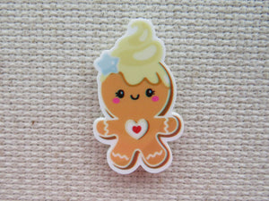 First view of Gingerbread Cookie with a Heart Needle Minder.