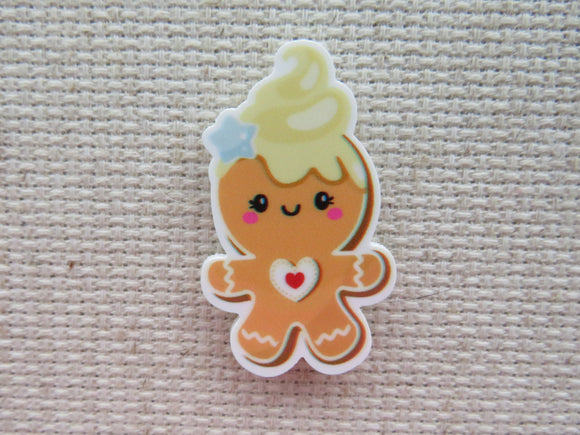 First view of Gingerbread Cookie with a Heart Needle Minder.