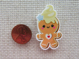 Second view of Gingerbread Cookie with a Heart Needle Minder.