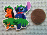 Second view of the Dancing Lilo and Stitch Needle Minder