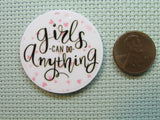 Second view of the Girls Can Do Anything Needle Minder