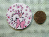 Second view of the Marie with Pink Flowers Needle Minder