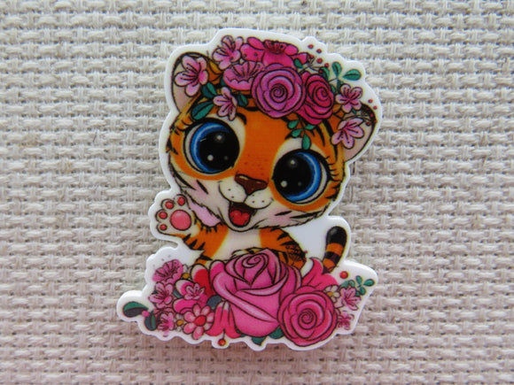 First view of Waving Floral Tiger Needle Minder.