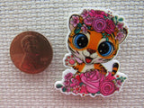 Second view of Waving Floral Tiger Needle Minder.