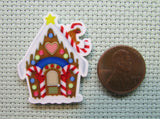 Second view of the Christmas Gingerbread House Needle Minder