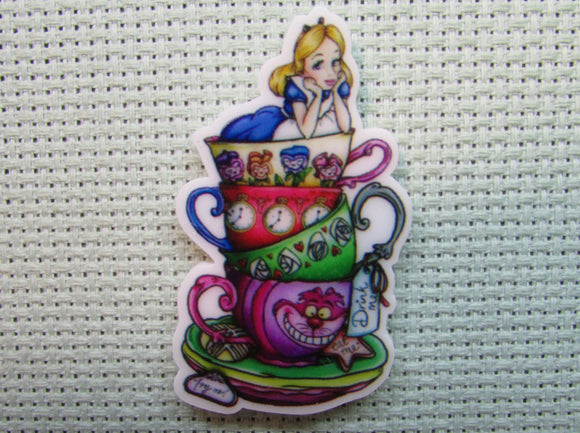 First view of the Alice in a Stack Of Teacups Needle Minder