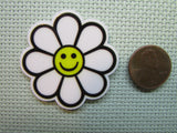 Second view of the Smiling White Daisy Needle Minder