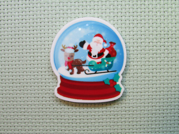 First view of the Santa In A Snow Globe Needle Minder