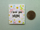 Second view of the I Love You White Daisies Needle Minder