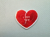 Second view of the I Love You Valentines Heart Needle Minder