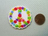 Second view of the Floral Peace Sign Needle Minder