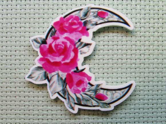 First view of the Pink Flowered Moon Needle Minder