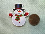Second view of the Snowman Needle Minder