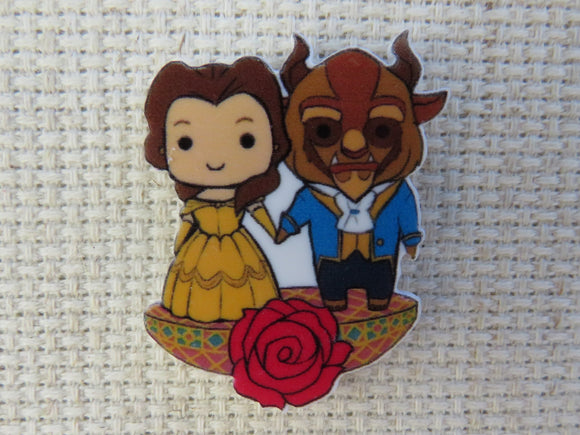 First view of Beauty and the Beast with a Red Rose Needle Minder.