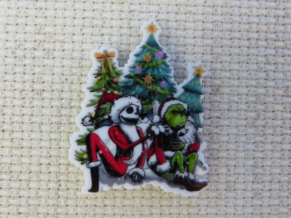 First view of Jack and Grinch Celebrating Christmas Needle Minder.