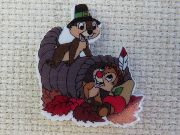 First view of Chip and Dale are Ready for Thanksgiving Needle Minder.