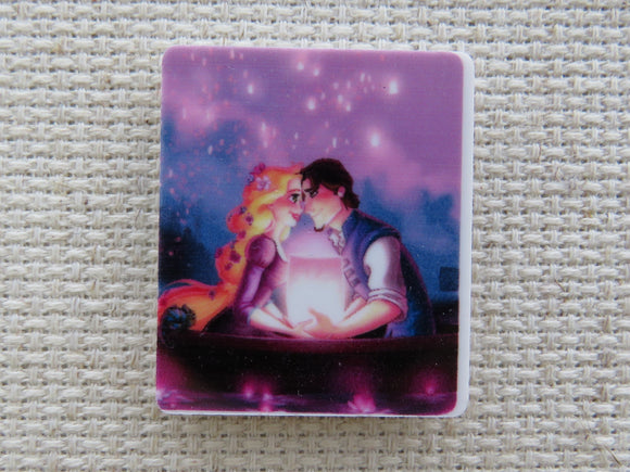 First view of Rapunzel and Flynn Watching the Birthday Lanterns Needle Minder