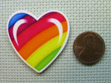 Second view of the Rainbow Heart Needle Minder
