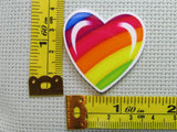 Third view of the Rainbow Heart Needle Minder