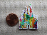 Second view of A Splash of Color Disney Castle Needle Minder. 