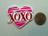 Second view of the XOXO Heart Needle Minder