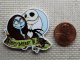 Second view of view of simply meant to be Jack and Sally needle minder.