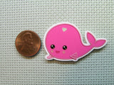 Second view of the Pink Whale Needle Minder