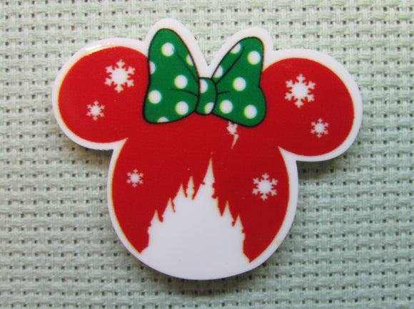 First view of the Christmas Minnie Head with A White Castle Needle Minder
