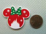 Second view of the Christmas Minnie Head with A White Castle Needle Minder