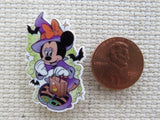 Second view of Minnie Mouse as a Purple Witch Needle Minder.