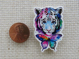 Second view of Tiger Head with a Butterfly Needle Minder.