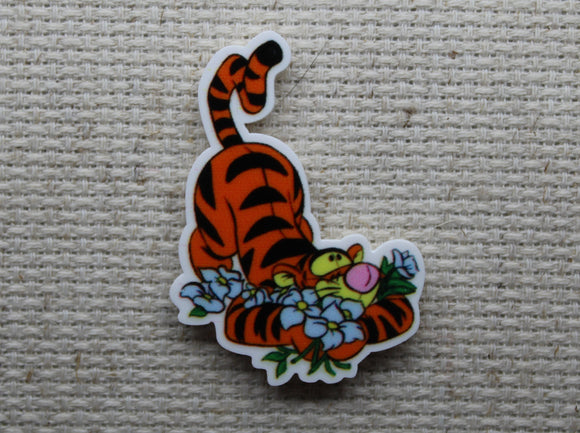 First view of Tiger Hugging A Bunch of Flowers Needle Minder.
