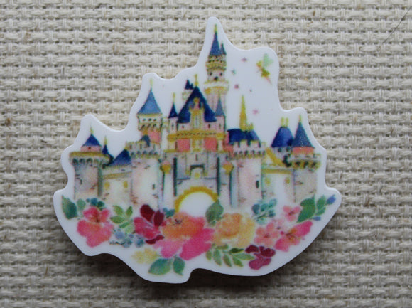 First view of Disney Castle with Tinkerbell and Flowers Needle Minder.