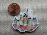 Second view of Disney Castle with Tinkerbell and Flowers Needle Minder