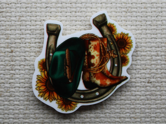 First view of Western Themed Needle Minder.