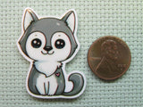 Second view of the Cute Husky Pup Needle Minder