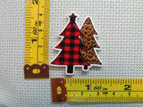 Third view of the Red and Black Plaid and Leopard Print Christmas Trees Needle Minder