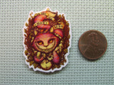 Second view of the We Are All Mad Here Cheshire Cat Needle Minder