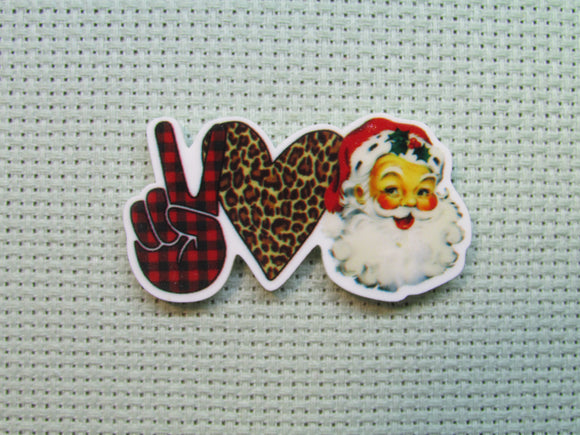 First view of the Peace Love Santa Needle Minder