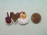 Second view of the Peace Love Santa Needle Minder
