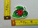 Third view of the Adorable Lady Bug on a Green Leaf Needle Minder