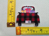 Third view of the Plaid Christmas Truck with Gifts Needle Minder