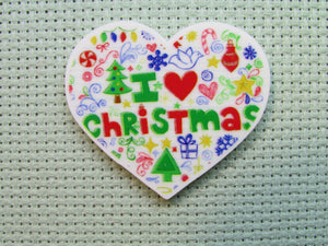 First view of the I Love Christmas Heart Needle Minder