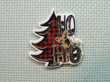 First view of the Plaid Christmas Tree Ho Ho Ho Needle Minder