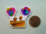 Second view of the Young Carl and Ellie in a Box Plane with Balloons Needle Minder