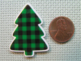 Second view of the Green and Black Plaid Christmas Tree Needle Minder